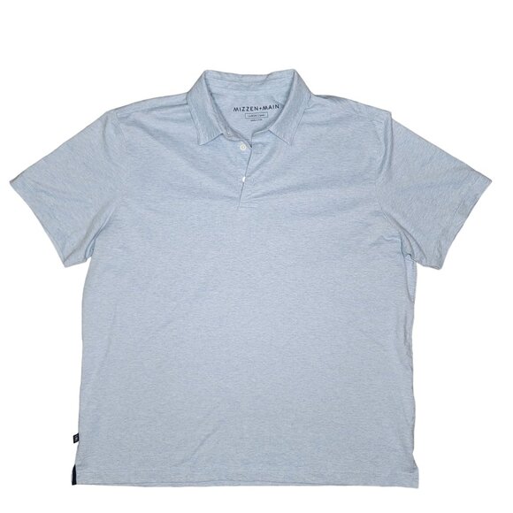 Mizzen+Main Light Blue Polo Shirt Classic Fit Large Soft Cotton Blend - Picture 2 of 6